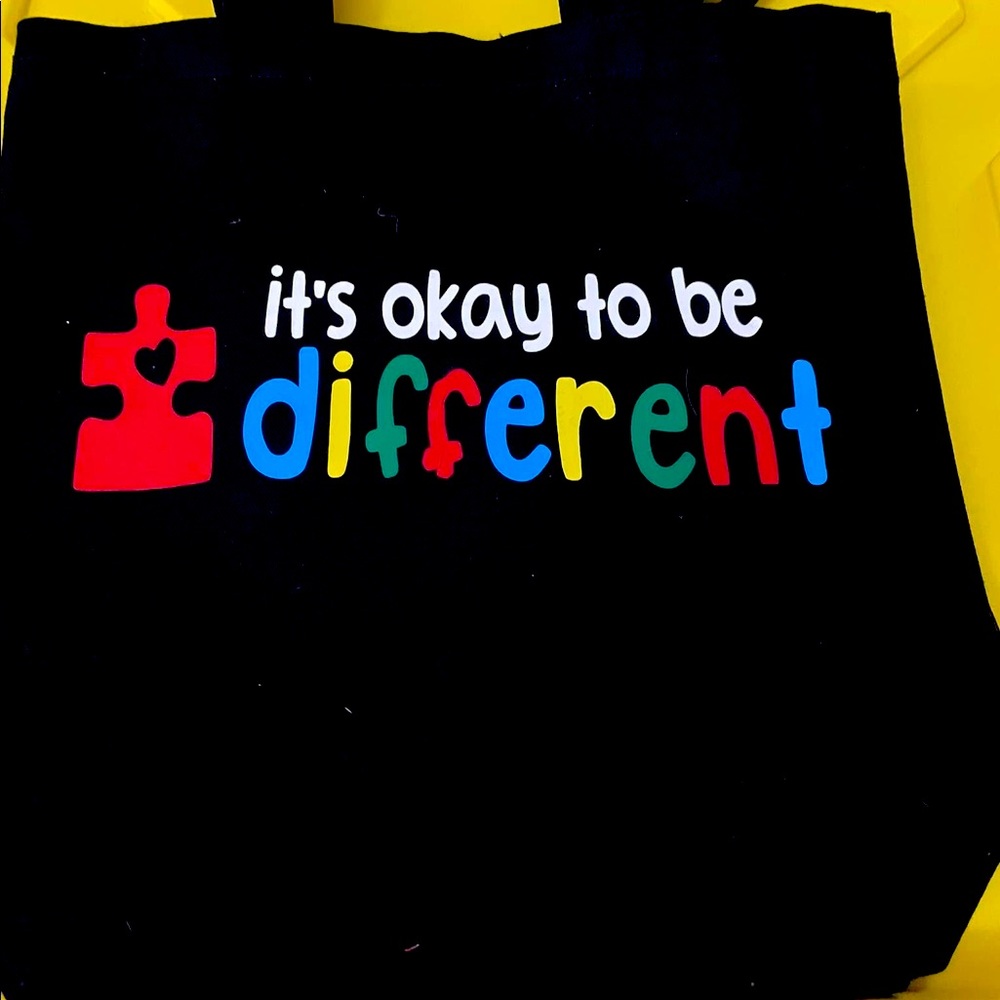 Black canvas tote bag 13”x13”